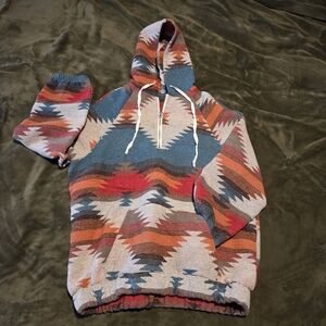 Men's Southwestern Pattern Zip-Up Sweater